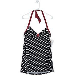 IT Figures Slender Thighs Polka Dot Swim Dress - Indigo Blue - sz 10 - NWT